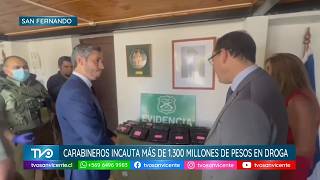 Carabineros incauta más de mil 300 millones de pesos en droga en Chimbarongo