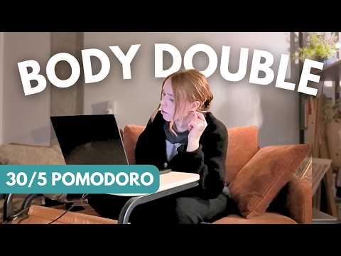 Virtual body doubling 3-HOUR WORK WITH ME | Pomodoro 30/5 for study/work | Chill music, rain sounds