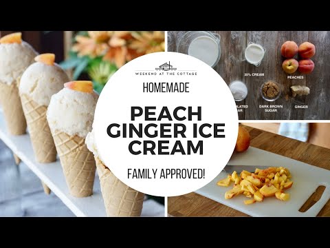 The best HOMEMADE PEACH-GINGER ICE CREAM!