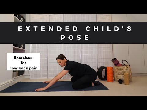 Extended child's pose for low back pain
