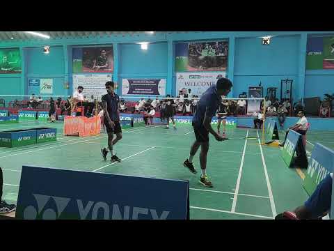 Men's double Final Aryan Sapiah [3/4] and Mayank Rana VS Gagan and Ravi First set Sonipat Badminton