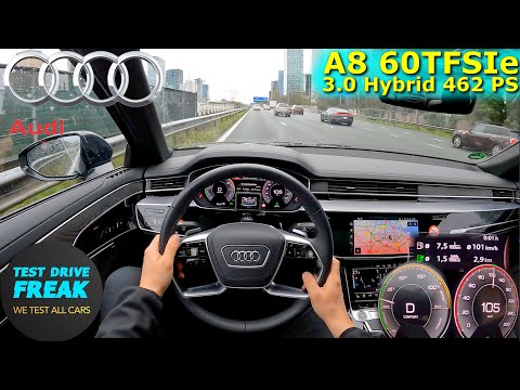 2024 Audi A8 60 TFSIe Quattro 462 PS HIGHWAY DRIVE POV in Netherland with Fuel Consumption