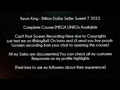 Kevin King Course - Billion Dollar Seller Summit 7 2023  download