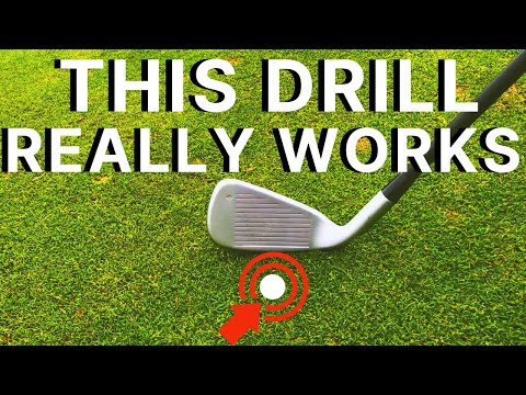 Part of a video titled How to consistently hit the golf ball first - YouTube