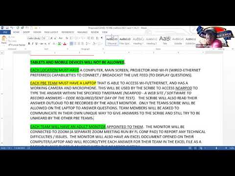 FL Conf PBE Zoom Meeting with Coaches & Directors - Jan. 2021