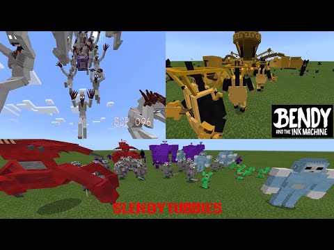 Bendy the Ink Machine BOSSES vs SCP 096 vs Slendytubbies (Minecraft PE)