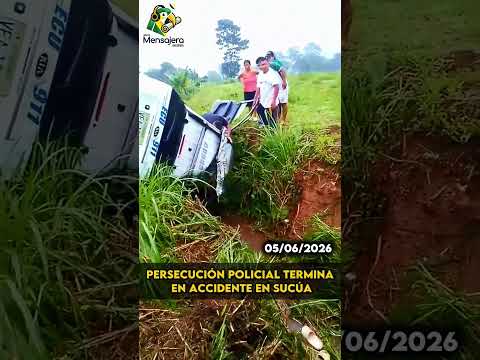 Accidente durante persecución deja agentes lesionados en Sucúa