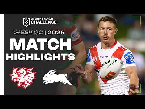 2026 Witzer Pre-season Challenge | Dragons v Rabbitohs | Match Highlights | Week 2