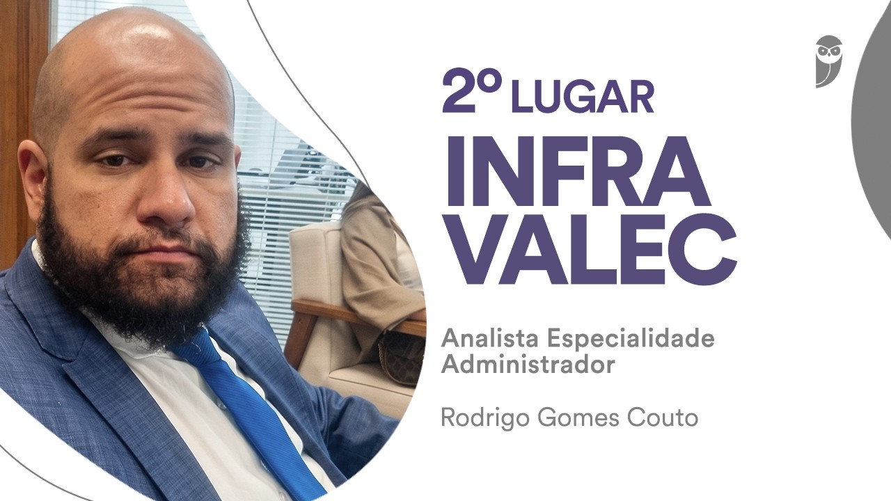 INFRA/VALEX: Conheça Rodrigo Gomes Couto, aprovado em 2º lugar para Analista - Administrador