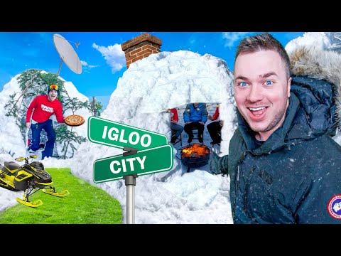 24 Hour IGLOO CITY -20 Survival! Restaurants, Skiing, Hotel Living & More!