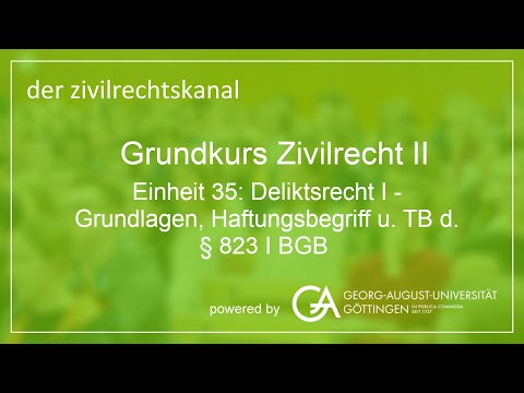 Folge 77: Deliktsrecht I - Grundlagen, Haftungsbegriff u. TB d. § 823 I BGB