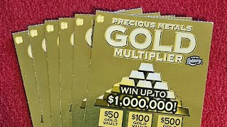 Precious Metals Gold Multiplier $5 Florida Lottery Scratch Tickets x 6