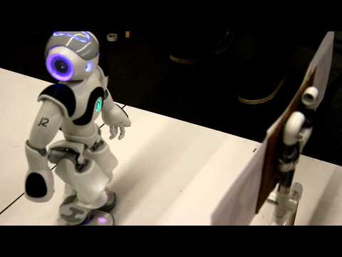 Nao Robot j2's 3rd try at doing the Autonomous Humanoid Dash Challenge at the 2012 Robogames