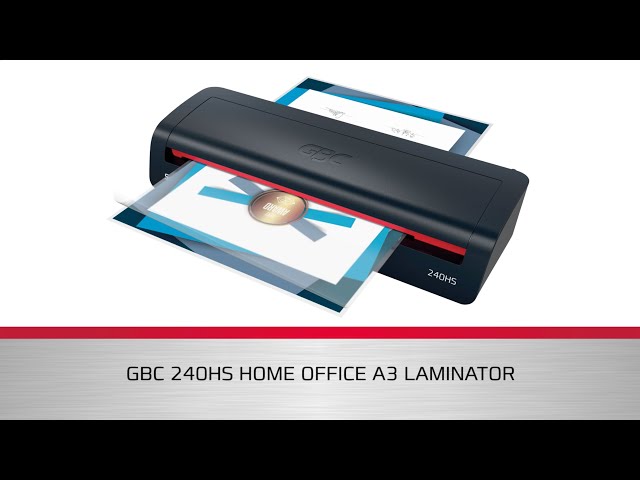 GBC 240HS Home Office A3 Plastificadora - Aquecimento em 2 Minutos - Desde Documentos de Identidade até Documentos A3 - Compatível com Sacos de 75 a 125 micras - Cor Preto/ Vermelho 4410069EU - vídeo 1