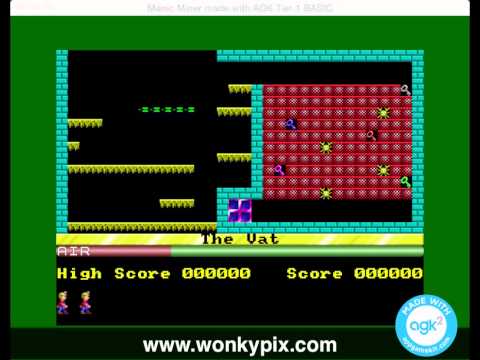 First Look at Manic Miner Levels Built in AGK (App Game Kit)