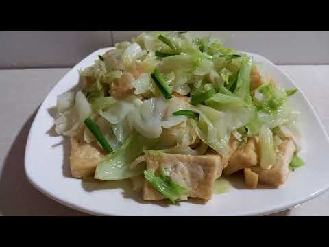 Đậu hũ xào rau cải