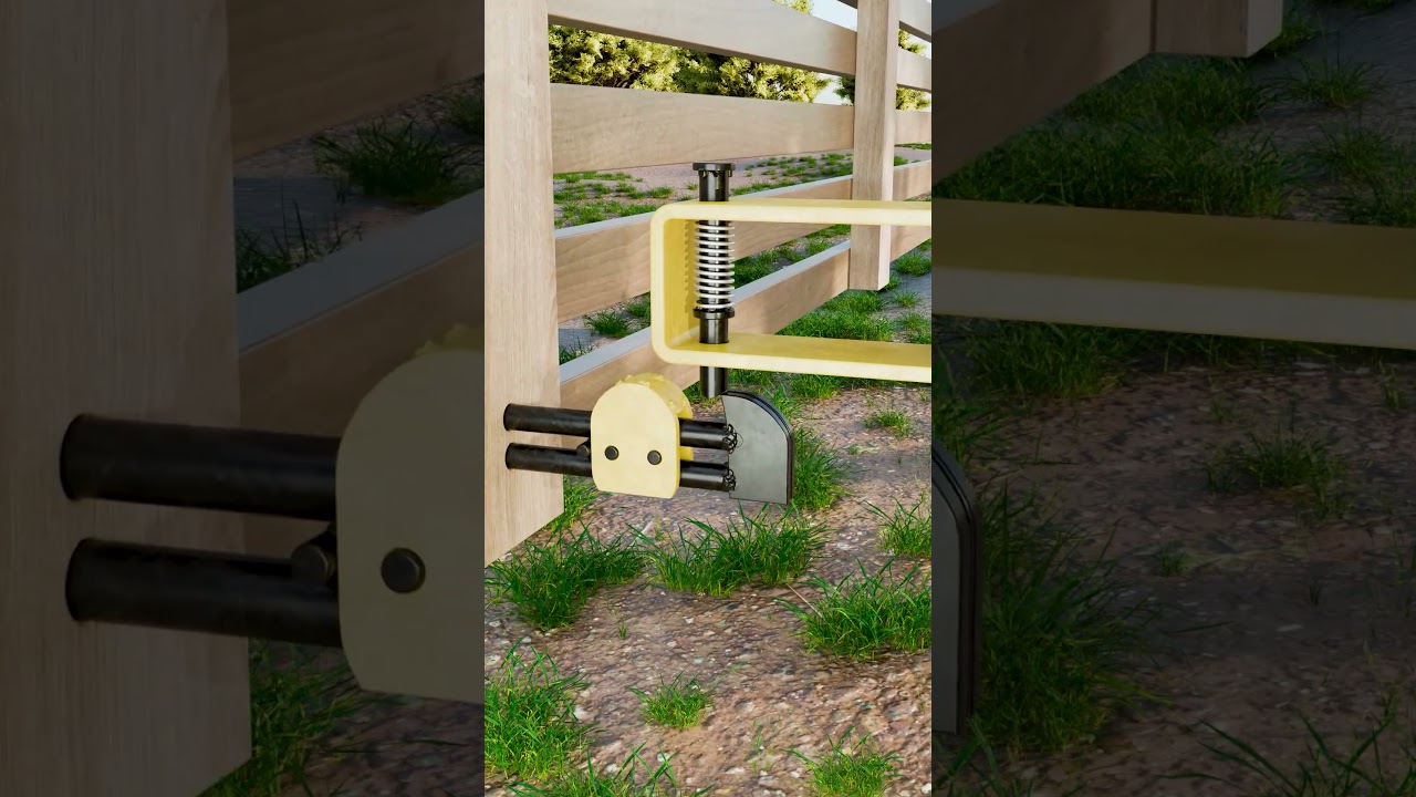 Automatic steel gate latch system. #gates  #diy