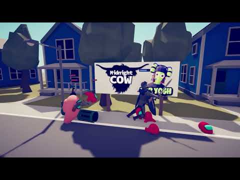 Among Us Gun vs Every faction in the town - TABS MODS GAMEPLAY Totally Accurate Battle Simulator