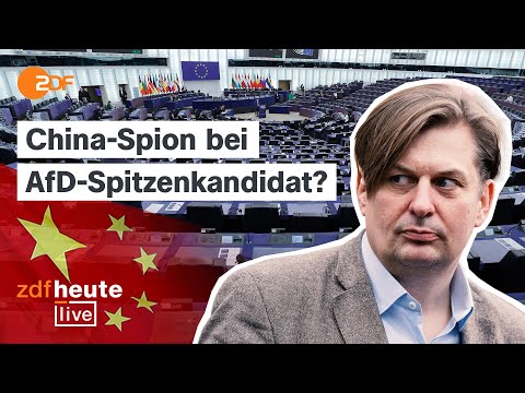Video Thumbnail: Mitarbeiter unter Verdacht: Wird der Fall zur Belastung für AfD-Politiker Krah? | ZDFheute live