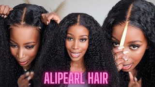 MUST TRY!! BEST GLUELESS CURLY WIG EASY INSTALL|BEGINNER FRIENDLY | ft. ALIPEARL HAIR