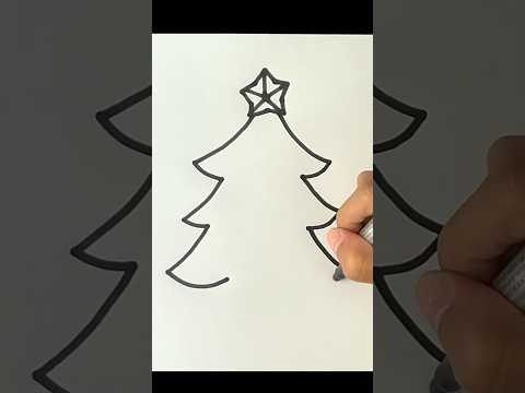 Draw Christmas Tree | Christmas | Easy funny drawings of cartoons