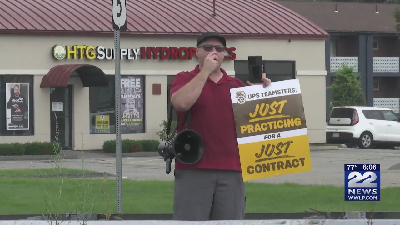 Picket practice held in West Springfield as UPS Teamsters strike looms