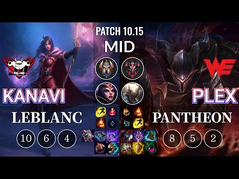 JDG Kanavi LeBlanc vs WE Plex Pantheon Mid - KR Patch 10.15