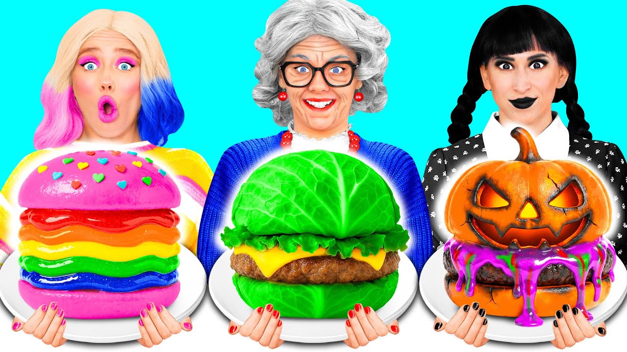 マクドナルドのWednesday vs おばあちゃんの料理チャレンジ | 素晴らしいらしい食べ物のハック BaRaDa Gold Challenge