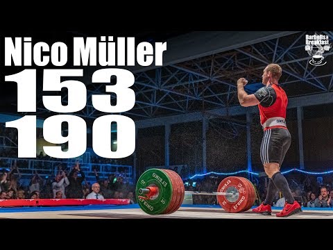 Nico Müller (81kg) 153kg Snatch 190kg Clean and Jerk - 2019 Bundesliga Finale