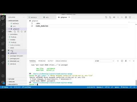 Gitignore: Protect your credentials using dotenv in your node-express-mongo project Part 2 of 2.