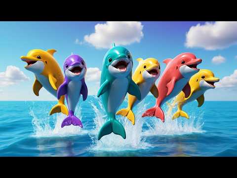 Vijf Kleine Dolfijnen Plons Plons Plons | Vrolijk Oceaanliedje & Leren Tellen