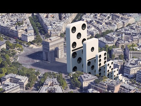 Domino Effect - The largest domino simulation on Real Footage