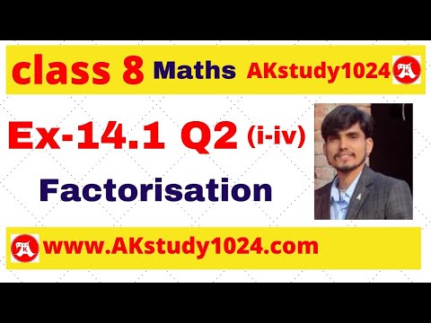 #2 Ex 14.1 class 8 Q2 (i-iv) chapter 14 Factorization by Ak Yadav | Akstudy 1024 Video