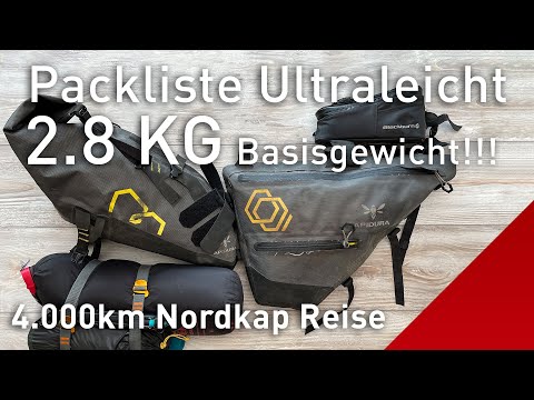 Ultraleicht Packliste für 4000km Nordkap Radreise (Bikepacking Ausrüstung) 🇸🇪🇫🇮🇳🇴