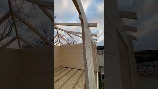Log cabin building (UK) #gardenroom #logcabin #diy #howto #shorts