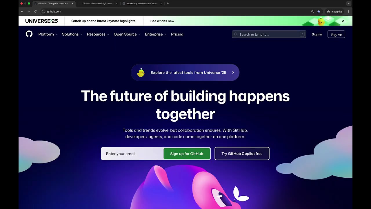 Git and GitHub base exercise (screen recording)