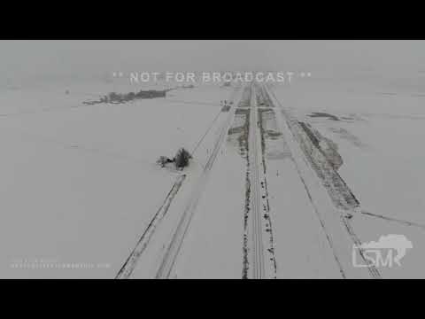 02-21-2022 Billings, MT - Winter Storm Dumps Heavy Snow - Aerial View - Arctic Air