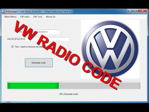 How To Get Volkswagen VW Radio Code for Free Decoder Polo,Golf,Passat,Bora,Jetta,Transporter