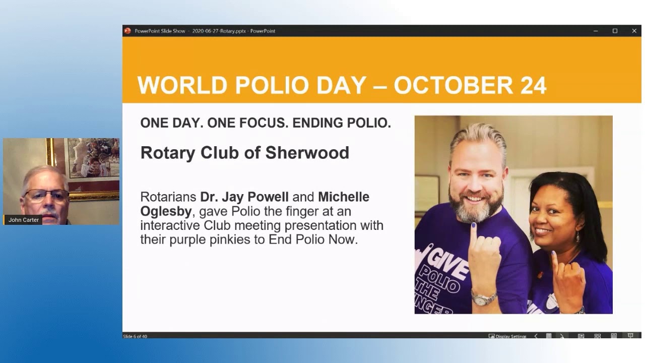 John F. Carter, PDG & Foundation Chair celebrates clubs that have supported the Rotary Foundation