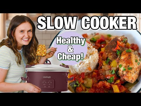 6 HEALTHY Dump & GO Crockpot Dinners | Cheap, EASY & High-Protein Slow Cooker Meals | Julia Pacheco