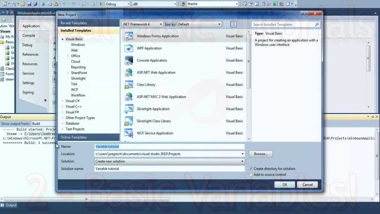 #2 - Visual Basic .NET programming tutorial one - Variables - vbNETtutorialshow