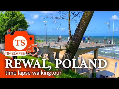 Rewal in Poland - Baltic Sea Walkingtour Time Lapse 4K