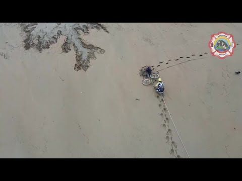 Rescatan ciclista atrapado en represa de Guatapé - Teleantioquia Noticias