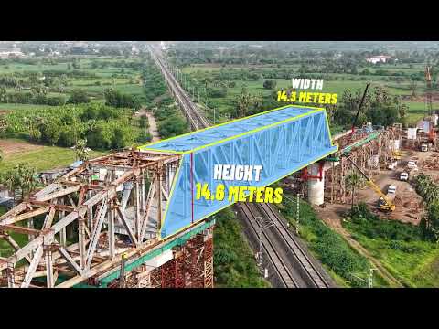 100m Steel Bridge Launched Over DFC Tracks Near Bharuch | Bullet Train Project | MAHSR