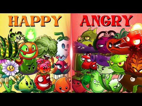 Happy vs Angry - Who will win? - PvZ 2 Plant vs Plant