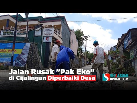 Jalan Rusak Pak Eko di Cijalingan Diperbaiki Desa