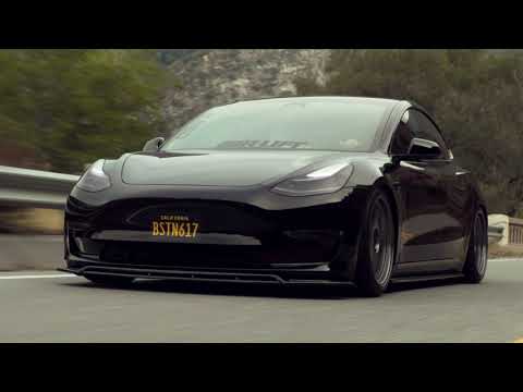 Bagged Tesla Model 3 on 19" Kansei KNP'S