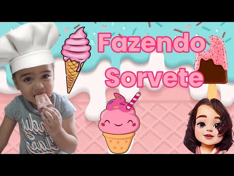 Lavinia faz sorvete de morango🍓 makes strawberry ice cream
