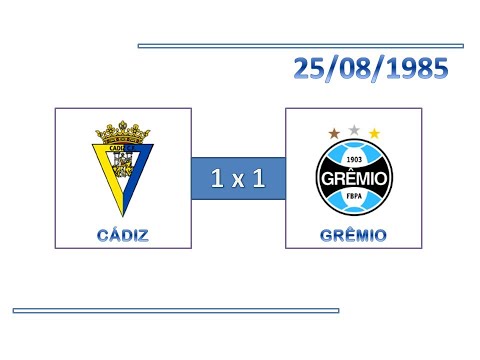 GOLS: Cádiz 1 x 1 Grêmio - 25/08/1985 - Troféu Ramón de Carranza