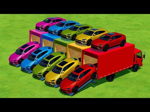 TRANSPORTING LAMBORGHINI URUS WITH ISUZU TRUCK & MAN TRUCK - Farming Simulator 22